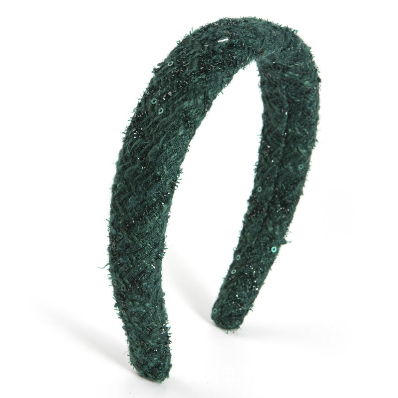 Wholesale New Year Festive Woolen Knitted High Skull Sponge Hair Headband